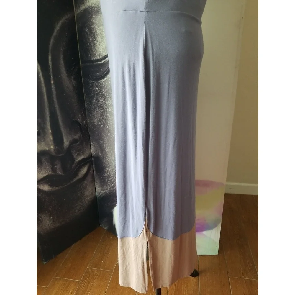 LOGO‎ Lori Goldstein Women's Color Block Knit Maxi Length Elastic Waist Skirt L